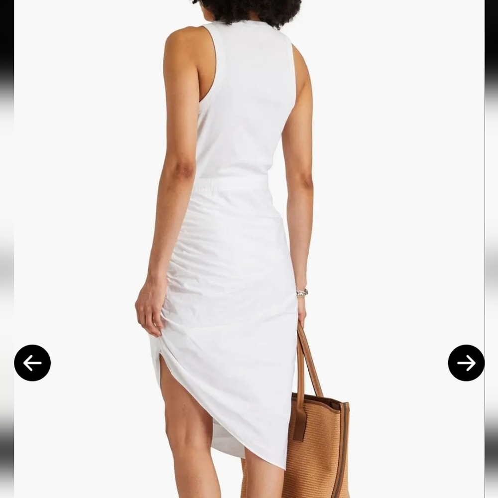 WOMEN'S VERONICA BEARD WHITE FINCA RIBBED PANELED MIDI DRESS SZ SMALL $400 - Picture 3 of 5